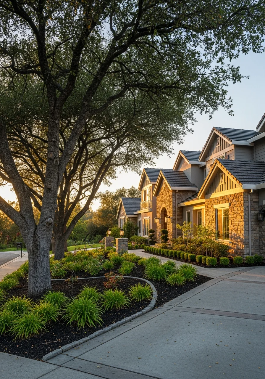 Upscale El Dorado Hills property exterior showing contemporary design and well-maintained grounds.