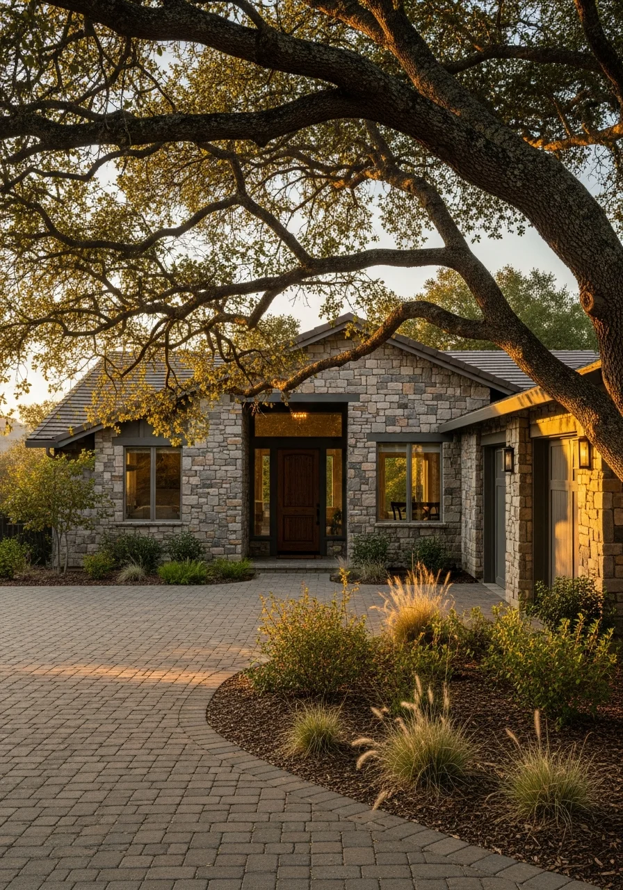 Granite Bay homeowner in their expansive yard with their home and natural surroundings visible.