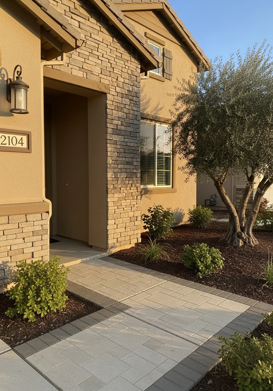 Roseville home with contemporary exterior and well-designed landscaping typical of the area.